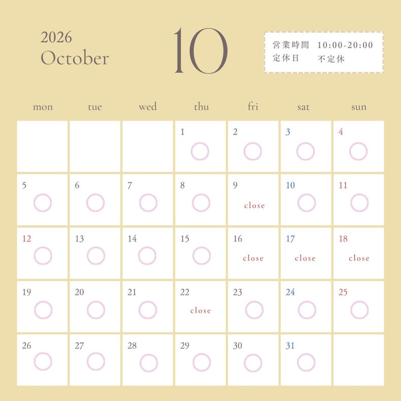 画像5204：10月の営業日